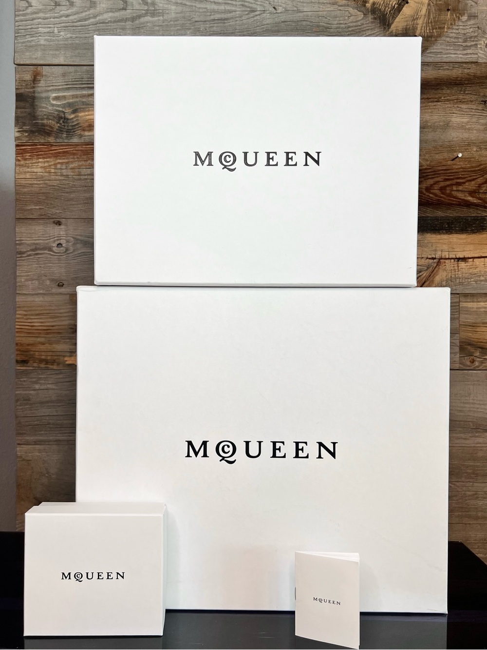 Trio (3) McQueen Signature Gift Boxes + Tissue (2), 💯Authentic from AMQ Purchase